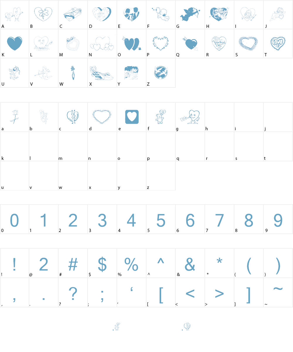Luvya Babe Font Character
